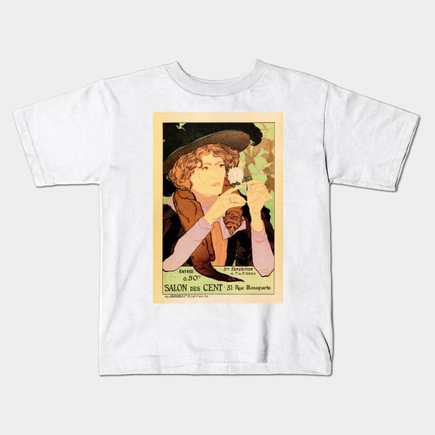 SALON DES CENT Vintage Arts Exhibition France 31 Rue Bonaparte Poster Kids T-Shirt by vintageposters